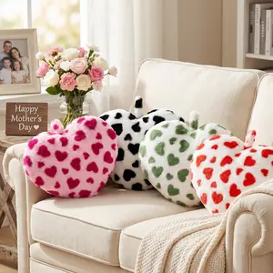 Mother's Day Surprise Heart Pillow 2PCS Set Lovely Soft Plush Heart Shaped Cushion for Mom Sweet Gift Idea Unique Home Decor Birthday Valentine Anniversary Present