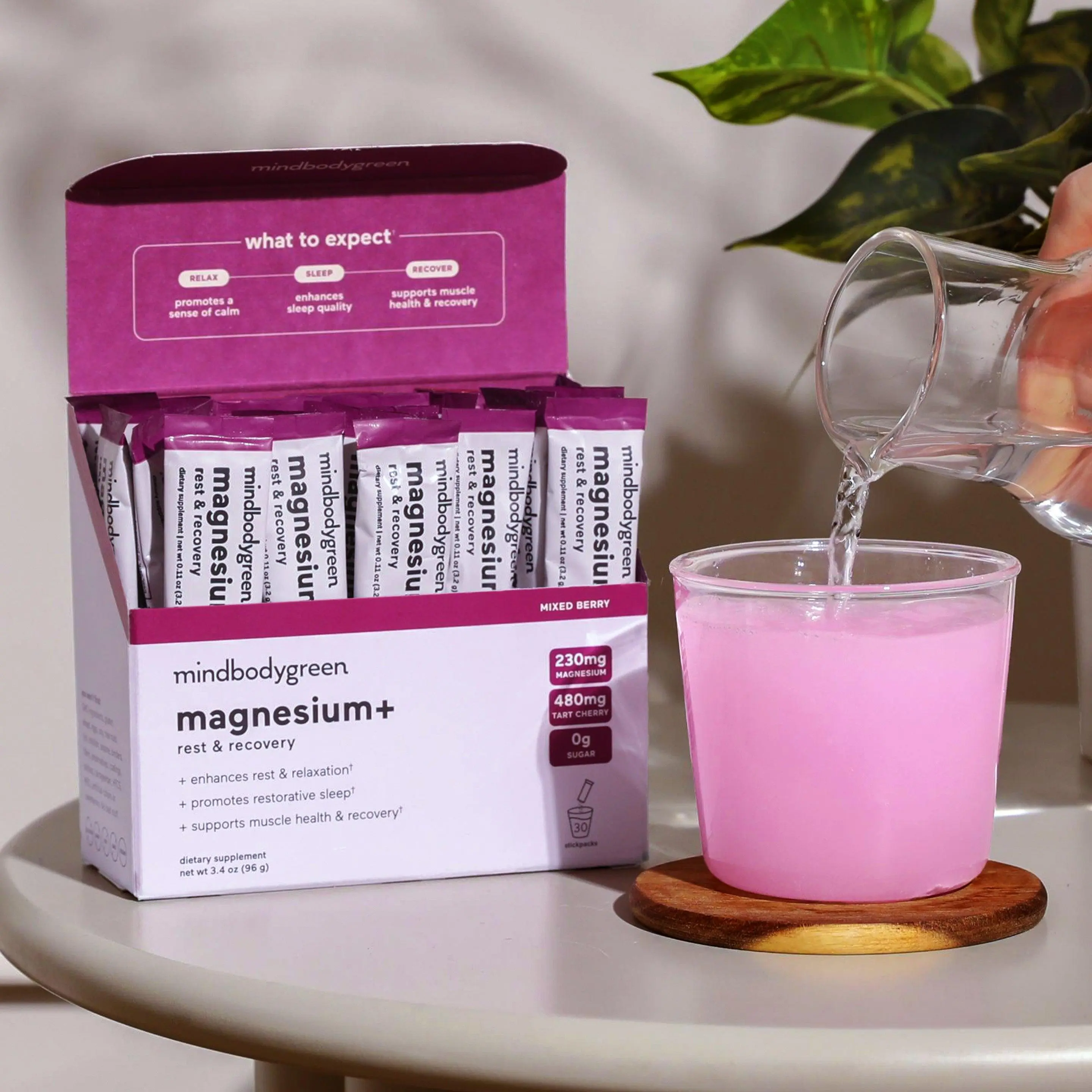 mindbodygreen Magnesium+ Rest & Recovery 230mg for Deep Sleep & Muscle Health 0g Sugar
