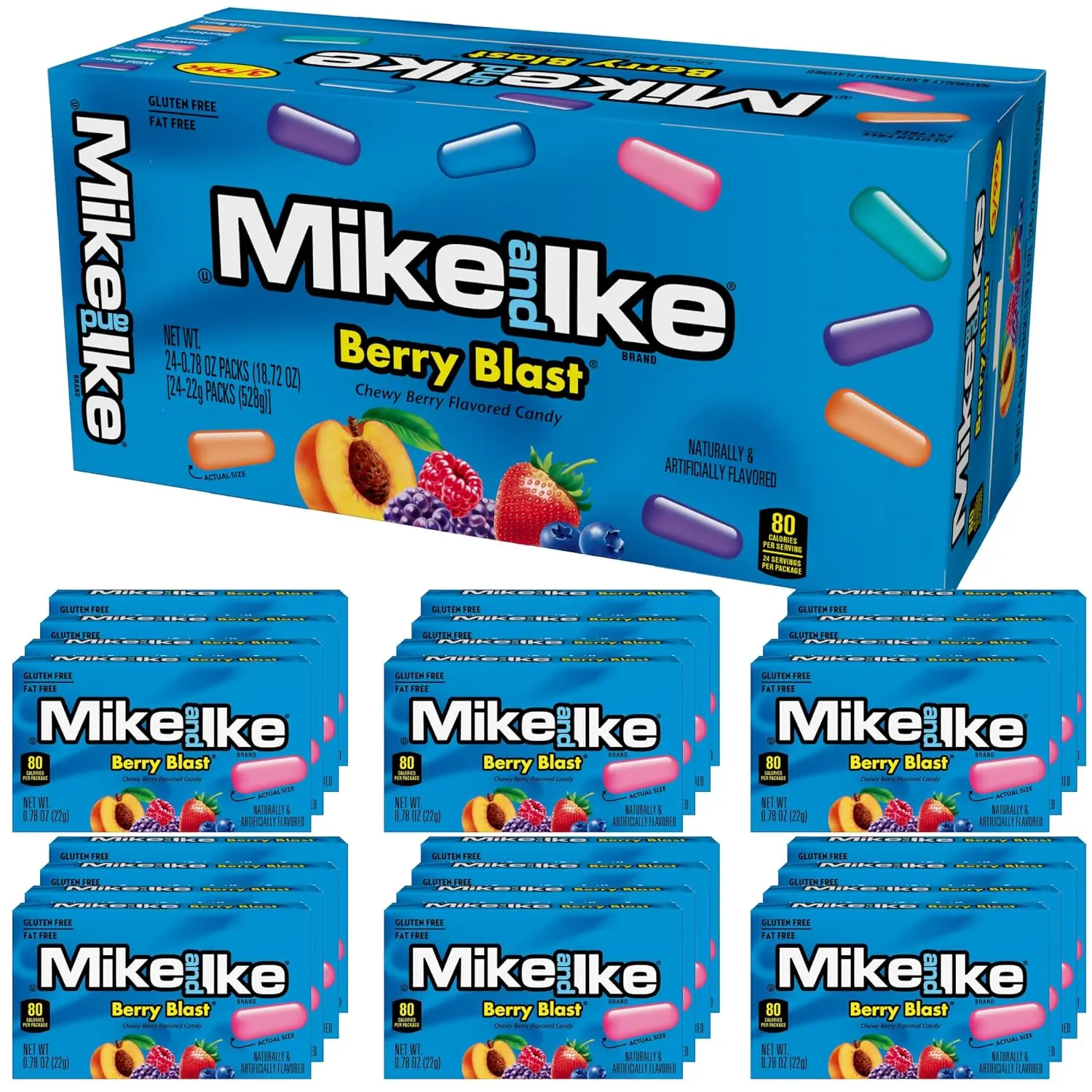 Mike and Ike Berry Blast Candy, 0.78 Ounce Box (Pack of 24)