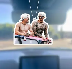 Banda and Kike Hanging Air Freshener Decor Christmas Tree Ornament with 3mm Acrylic UV Printed Custom Shape for Holiday Decor