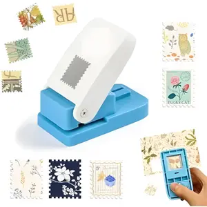 Postage Stamp Punch for Paper Crafts – Turn Any Paper Into Custom Vintage Stamp Designs Instantly, Manual Lever Floral Stamp Puncher & Craft Paper Trimmer for Scrapbooking, Junk Journals, DIY Cards, Photo Albums, DIY Crafts, Creative DIY Gift