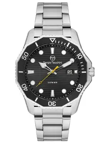Sergio Tacchini Coast Life Men's Quartz Watch Stainless Steel Waterproof Silver/Black portuguesa watch