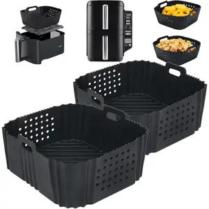 Air Fryer  Liners for Ninja SL201 DoubleStack 2-Basket Air Fryer, Perforated Dual  Air Fryer Liners, Ninja 8 QT Air Fryer 2 Basket Accessories