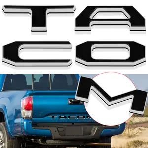 SUPER REPAIRMAN Black/Silver Auto Stickers letter pattern car sticker 3D Raised Tailgate Lettering Kit Weatherproof UV-Resistant Car Mods for SUV Pickup for Tacoma customizable design