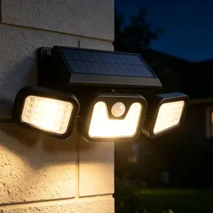3-Head Adjustable Solar Motion Sensor Security Light