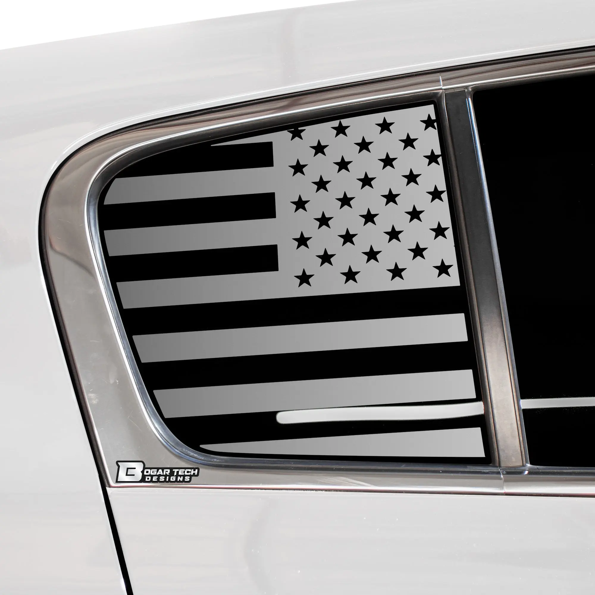 American Flag Quarter Window Decal for KIA Sportage 2017-2022 – Precut Matte Black Vinyl