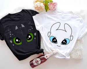 How To Train Your Dragon T00thless and Light Fury Big Face shirt, Costume Dragon Halloween Tee, Tless Dragon Tee, Soft Cotton