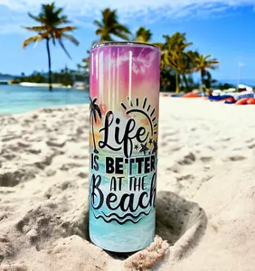 Life Is Better On The Beach Tumbler, Vacation Beach And Sunset Tumbler, Vacation Travel Tumbler