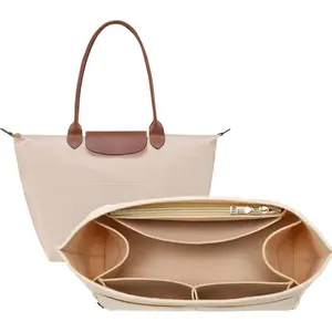 Purse Organizer Insert for Longchamp Le Pliage, Premium Felt Long Champ Bag Handbag Women, Tote Organizer Insert with 9 Compartments