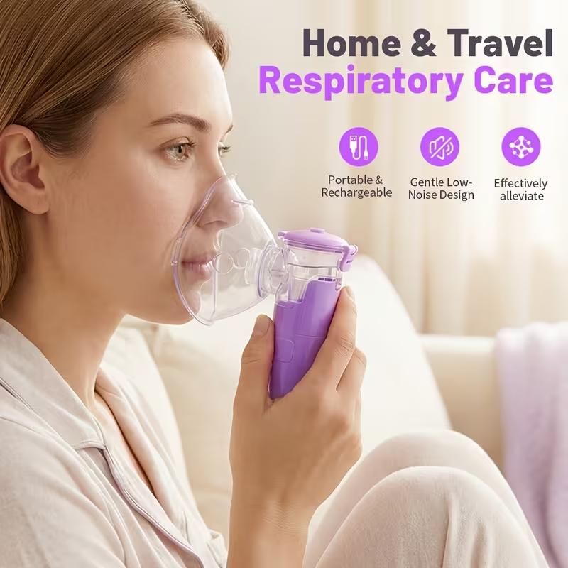 Handheld Portable Nebulizer for Daily Personal Care - Self-Cleaning Mode, Rechargeable, USB-Powered, Quiet Operation, Easy to Use and Maintain