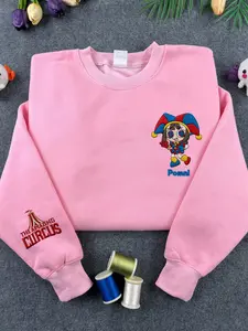 Gangle Inspired Embroidered Sweatshirt – Cute Digital Circus Cartoon Gamer Gift