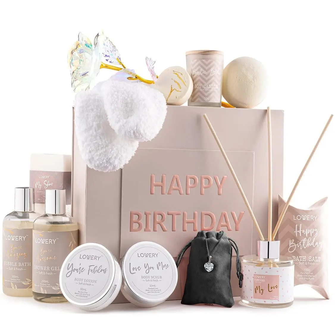 Birthday Home Bath and Spa Gift Basket - 20Pc Body Set