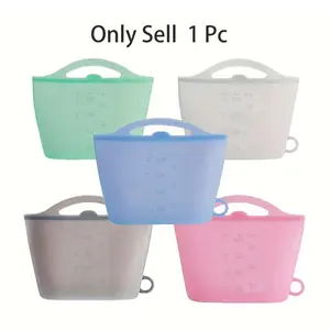 1PCS Reusable Silicone Food Storage Bag Food Grade Vacuum Sealed Leakproof Fresh Bag Freezer Dishwasher Boil Safe Meal Prep Organization Pouch
