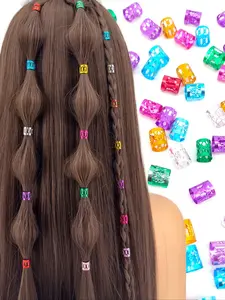 Colorblock Hair Jewelry for Braids Dreadlocks, Adjustable Hair Rings, Hair Accessories for Women & Girls Colorblock Hair Jewelry for Braids Dreadlocks, Adjustable Hair Rings, Hair Accessories for Women & Girls
