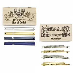 Holy Blessing Gift Set: Choose your faith theme - the Lions of Judah Gatepost Scripture Box or the Last Supper Prayer Chain, beautifully crafted in a wooden commemorative box, designed to inspire and uplift.