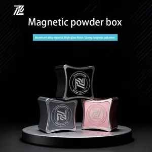 Leain Professional Magnetic Pool Cue Chalk Holder Metal Storage Box, Strong Magnet Design, Lightweight Aluminum Alloy, Ergonomic Grip, Multi-Color Finish