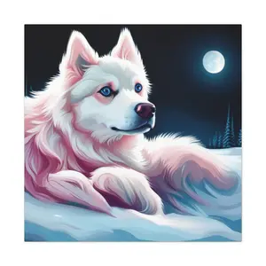 36x36 pink husky Canvas Gallery Wraps