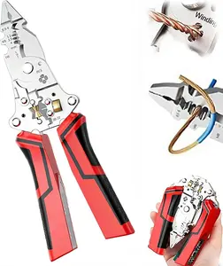 2026 New 16-in-1 Rechargeable Wire Stripper, Electrician Pliers with 12-250V Voltage Tester & Alarm, Heavy-Duty Wire Cutter, Crimper, Twister and Bender, Multifunction Electrical Hand Tool for DIY, Home and Professional Use