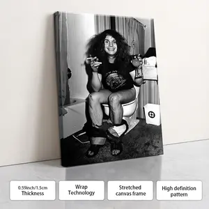Stupid Movie Poster Canvas Wall Decoration, Optional Frame, Person Sitting On The Toilet, Funny Wall Decoration, Abstract Humorous Art, Perfect Gift For Art Lovers, Home Decoration Item, Suitable For Living Room, Entrance Hall, Bedroom, Bathroom.