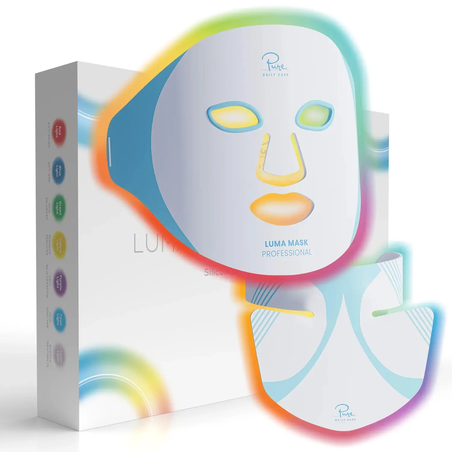 Pure Daily Care Luma Mask Professional LED Light Therapy Mask for Face and Neck