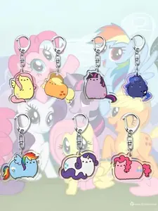 Cute Cartoon Keychain, Biscuit Softie Key Ring Accessory, Cloudsdale High Aesthetic Creative Pendant, 1 Piece