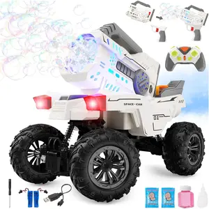 Remote Control Car with Bubble Machine Guns, Bubble Blower Maker RC Car Toy with Light &Fog Mist,Bubbles Toy for 3 4 5 6 7 Year Old Boy Girl,Outdoor Party Birthday Gifts for Preschool Boys Girls