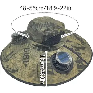 Wide Brim Sun Hat - Outdoor Bucket Fishing Cap | UV Blocking Sunhat Hat Built in Fan and 3 Wind Speeds, USB Charging Breathable Packable Broad Brimmed Shade for Trekking Farming Beach