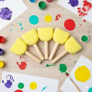 Washable Reusable Sponge Doodle Pens Set, Kids Flower Painting Art Brushes with Anti-Slip grip, School Uniform & Wall DIY Craft, Portable Storage Pouch, Creative Gift for Girls Boys Art supplies.