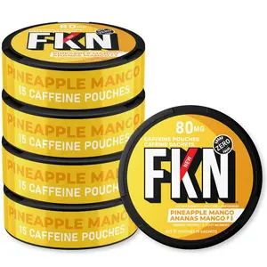 FKN Caffeine Energy Pouches – Pineapple Mango (10 Pack) 80MG Per Pouch | No Sugar, No Crash | Smooth Clean Energy Anytime