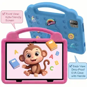 10.1 Inch Kids Tablet, 4GB RAM 64GB ROM, Android 12, Dual Camera, Kid-Proof Case with Handle, WiFi Learning Tablet for Toddlers