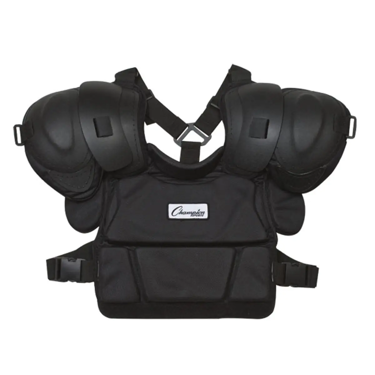 CHAMPION Pro Style Softball Umpire Chest Protector, 12 in. Low Rebound Foam Padding, Breathable Mesh, 4-Way Adjustable Harness, 2.83 lbs, 27" x 18" x 3", Black, Adults