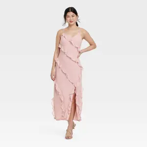 Women's Ruffle Maxi Slip Dress - A New Day