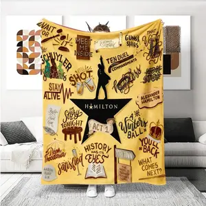 Hamilton Musical Blanket, Broadway Theme Flannel Throw for Sofa Bed Decor, Warm Comfortable Gift for Theater Fans Christmas,Christmas Gift,New Year Gift, Gift for Kids