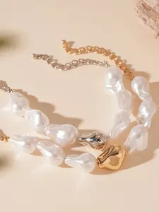 Elegant Women's Irregular Round Faux Pearl Bracelet, Fashion Jewelry for Daily Wear & Special Occasions, Stylish Ladies Accessory