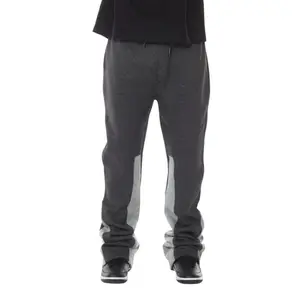 Charcoal and Light Gray Two-Toned Stacked Sweatpants for Men Comfortable and Stylish Casual Wear