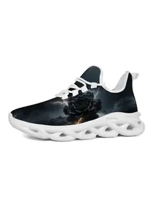 Dark Rose Sneakers, Casual Print Shoes, Dark Style Art Graffiti Rose Pattern, Comfortable Design, Streetwear, Skateboarding Essential