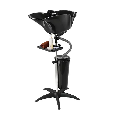 Portable Hair Washing Sink – Sturdy, Durable Salon Styling Tool with Fresh-Waste Split System, Height-Adjustable Basin, Drain Hose, Stand, Tray, Bucket, Effortless Cleaning for Elderly, Home Salon, Bathroom Supplies