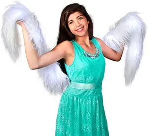 White Glam Light Up LED Faux Fur Boa 80" Long with 3 Light Settings for Weddings Festivals & More