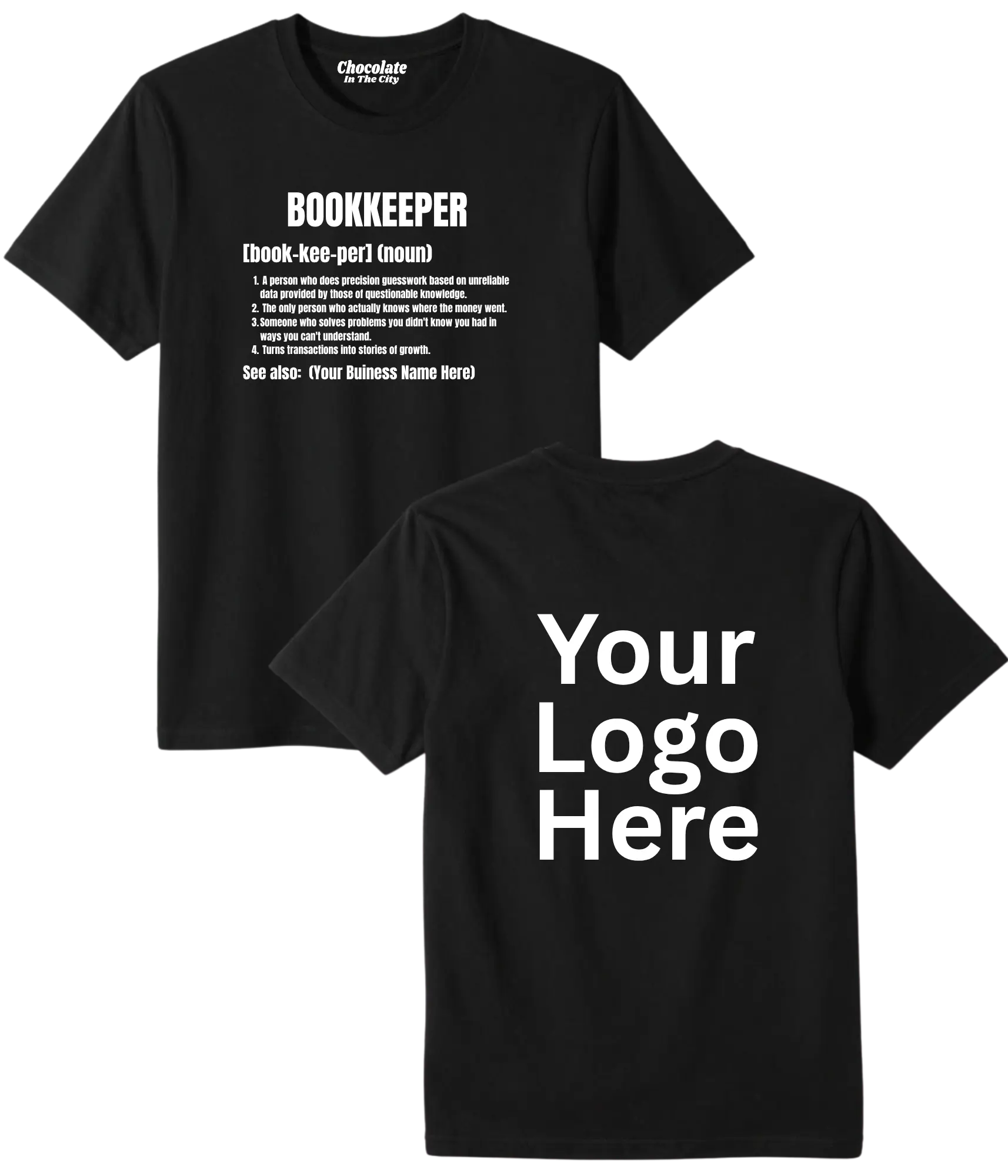 Bookkeeper T-Shirt with Logo on Back