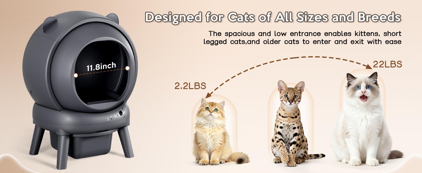Self-Cleaning Smart Cat Litter Box, App Real-Time Monitor Odor-Free Washable Automatic Kitty Toilet with Safety Weight Detection, Anti-Pinch Protection & Low Noise Operation,SohoChic Self-Cleaning Smart Cat Litter Box, App Real-Time Monitor Odor-Free Washable Automatic Kitty Toilet with Safety Weight Detection, Anti-Pinch Protection & Low Noise Operation,SohoChic