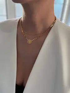 American Eagle Coin Necklace, Liberty Coin Necklace, Gold Coin Necklace, Gold Disc Necklace, Liberty Peace Dollar Coin Pendant, Coin Bezel