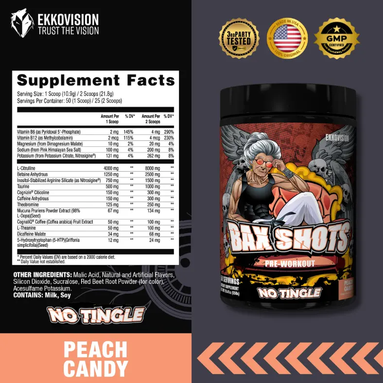 Bax Shots - Peach Candy - No Tingle