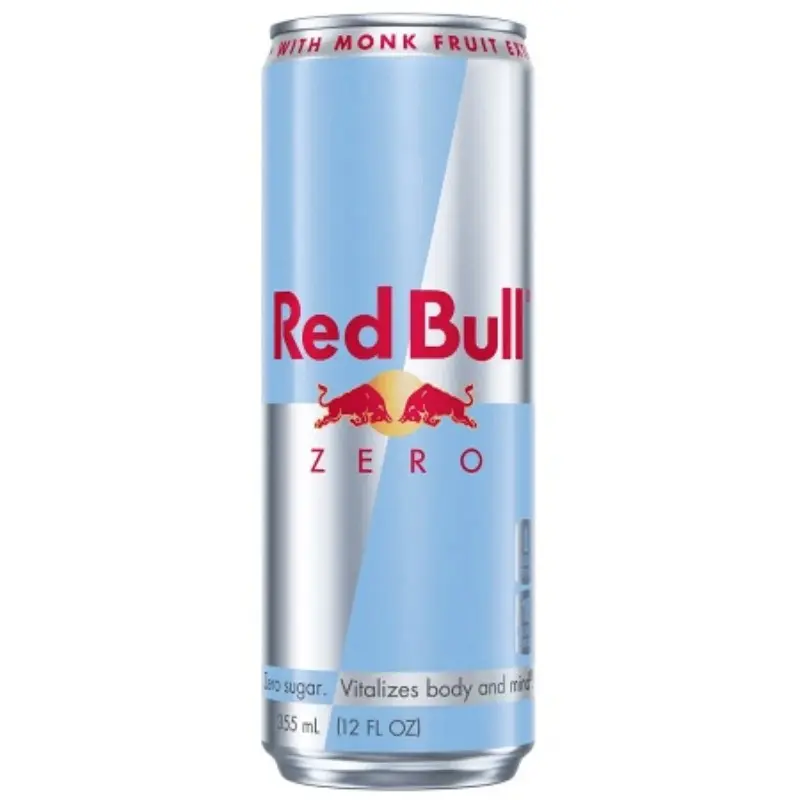 24x Red Bull Zero Sugar - Energy Drink Caffeinated Beverage Refreshing Soda Alternative Performance Focus Workout Fuel Liquid Supplement Health Conscious Active Lifestyle Gym Hydration Bulk Lot Bundle Wholesale Multipack 12oz 24ct Pack