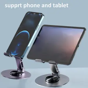 2pcs 360° Rotatable Aluminum for Alloy Phone Stand, Portable Foldable Desktop Holder for All Smartphones & Tablets - Ideal Office & Holiday Gift