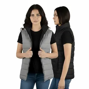 Unisex Reversible Puffer Vest Men & Women & Reversible Puffer Jacket with Hood Bubble Hooded Down Jacket Insulated