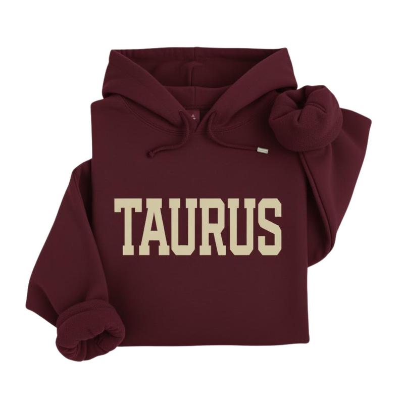 [Full 12 Zodiac] Minimalist Zodiac Hoodie – Astrology Sign Crewneck for Men and Women, Cozy Horoscope Pullover with Bold College Letter Design, Perfect Gift for Zodiac Lovers - EVA RAMOS