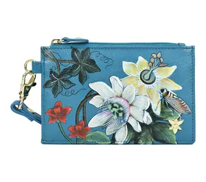Anushcka Painted Leather Card Holder with Wristlet