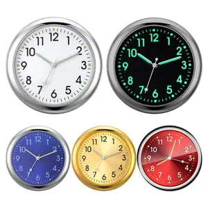 Glowing Small Analog Clock for Car Dashboard, Quartz Automotive Replacement Clock, Stick-On Design, Perfect for Enhancing Your Vehicle Interior