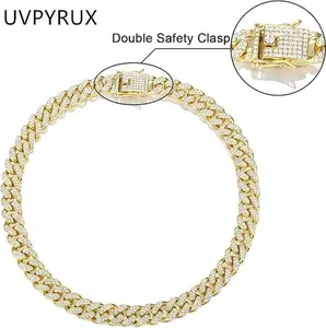 Cuban Link Chain for Men Women Iced Out Gold Miami Cuban Necklace Bling Diamond Chain Hip Hop Jewelry with Gift Box Pendants