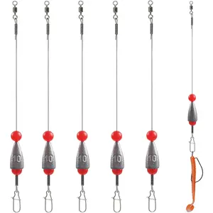 Carolina Ready Rigs for Bass Fishing, Steel Fishing Leaders with  Sinker Swivels Pre-Rigged Carolina Rigs for Catfishing Walleye Grouper Saltwater Freshwater 3/8oz 1/2oz 3/4oz